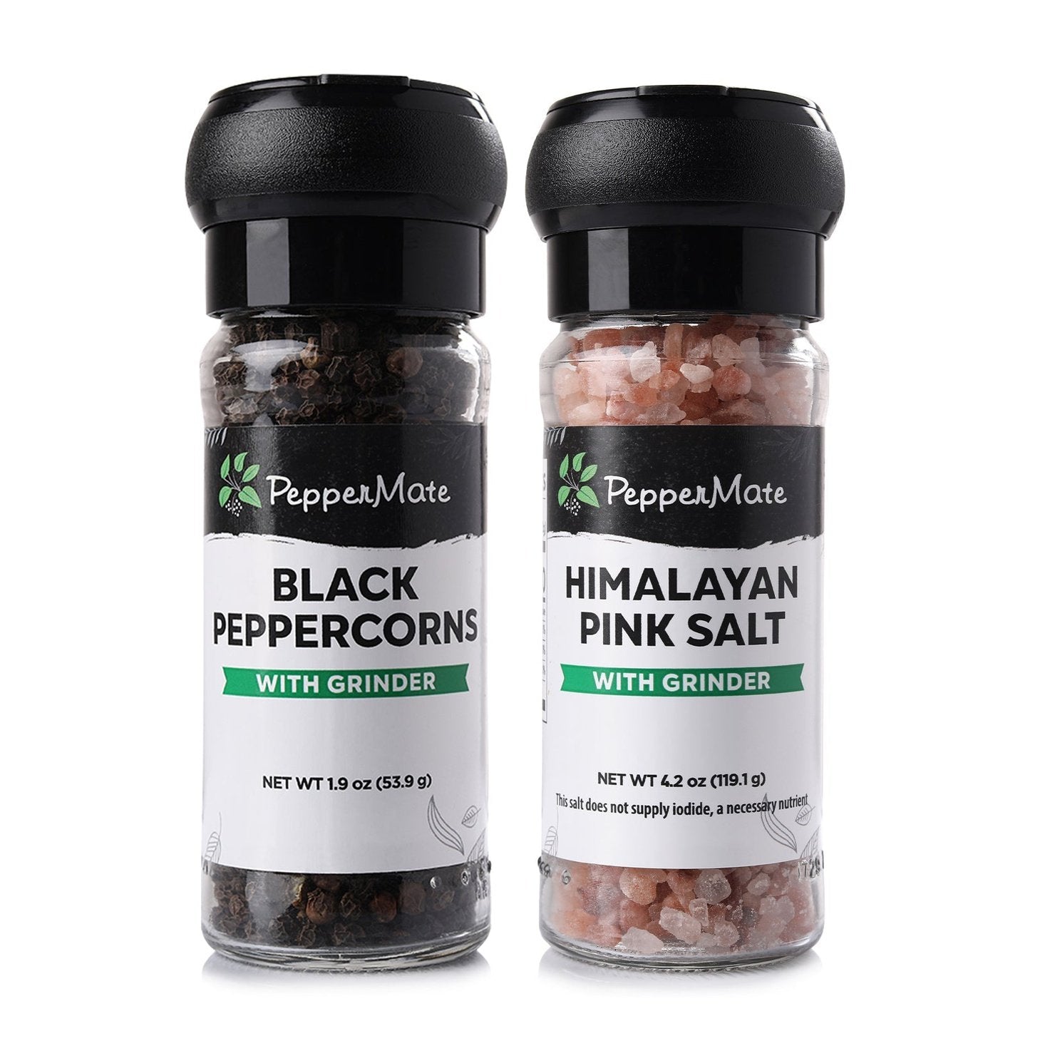 Himalayan Salt and Pepper Grinder Set