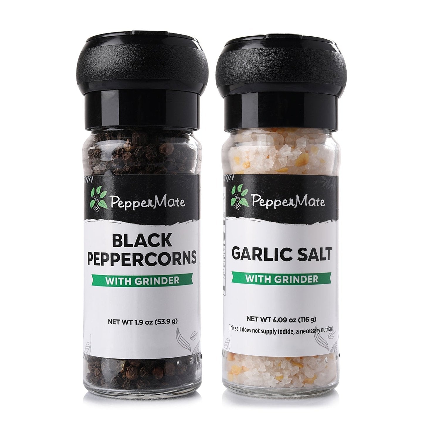 Peppermate Traditional Pepper Mill 723 - Turnkey High Volume Salt and Gourmet Peppercorn Grinder (White)